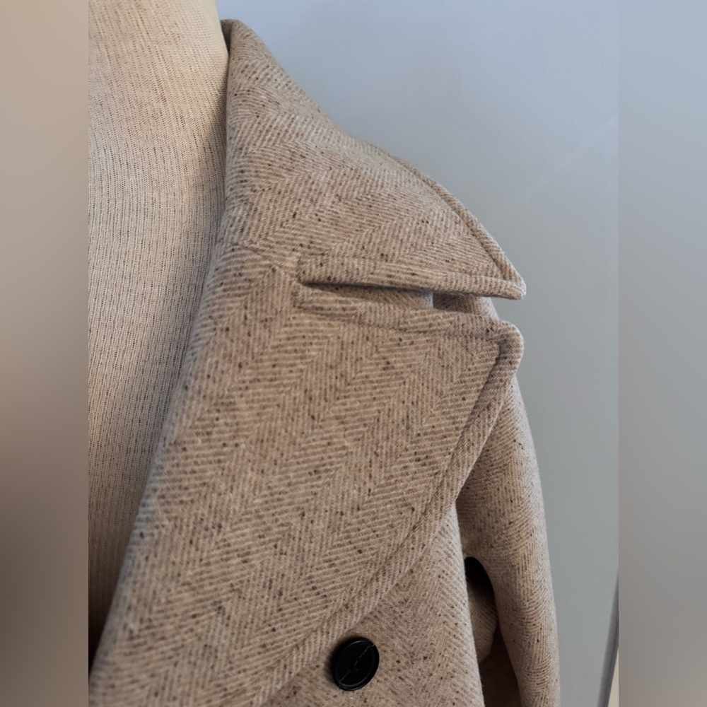 Madewell Oversized Collar Herringbone Prescott NEW NWT in heathered Oatmeal - Picture 12 of 16